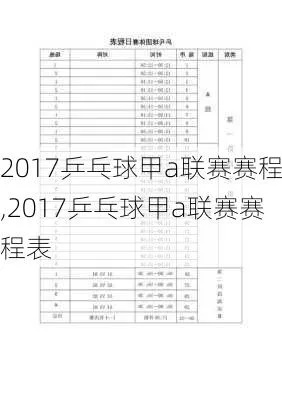 2017年中国乒乓球甲a联赛介绍背后的精彩故事