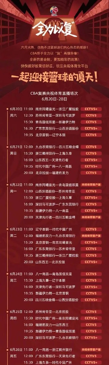 cba第三阶段比赛日程安排时间公布（精彩赛事不容错过）