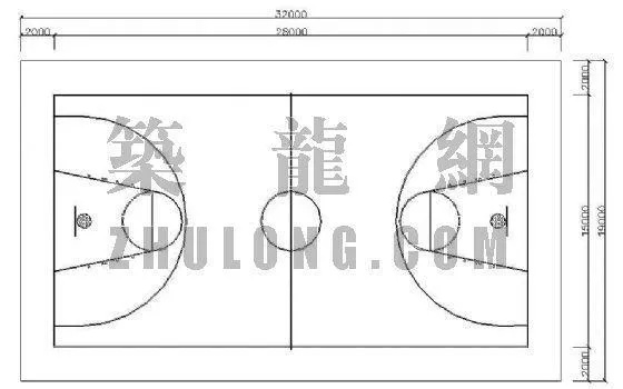 篮球场半场尺寸平面图，让你轻松了解场地规格及布局